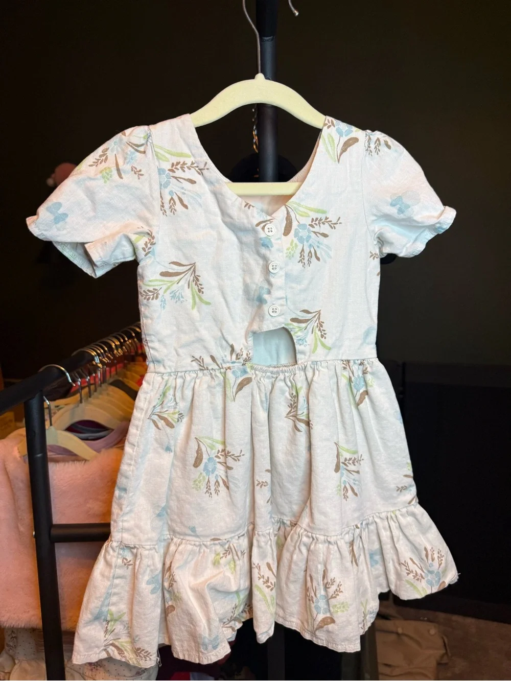 MINNIE MOUSE SIZE 4T Girls' Light Blue Floral Tiered Dress